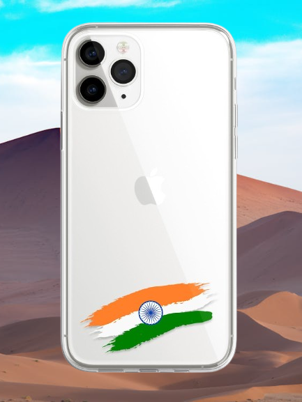 Abstract India Flag Transparent Printed Mobile Case